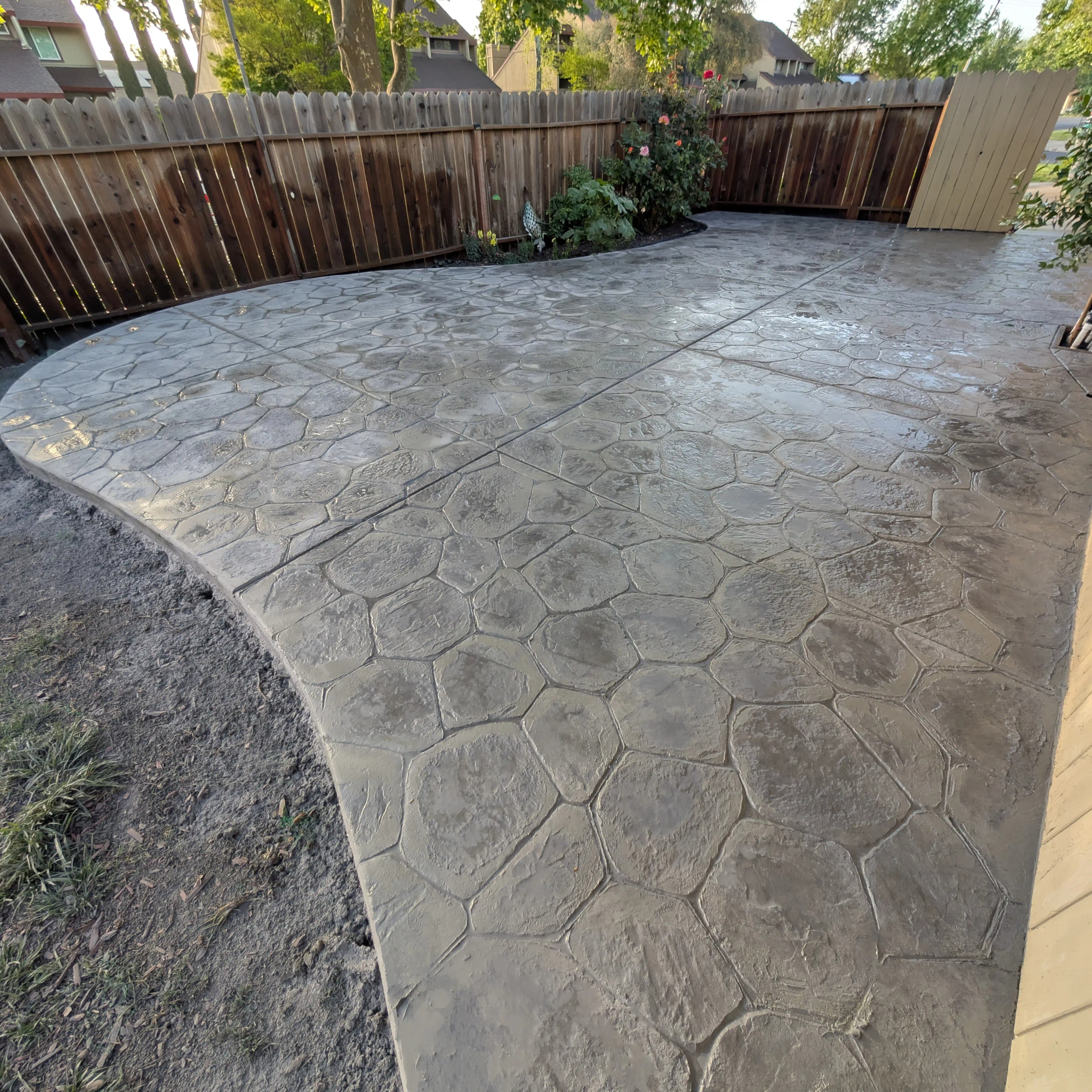 Custom concrete patio installation by MG Concrete in Sacramento
