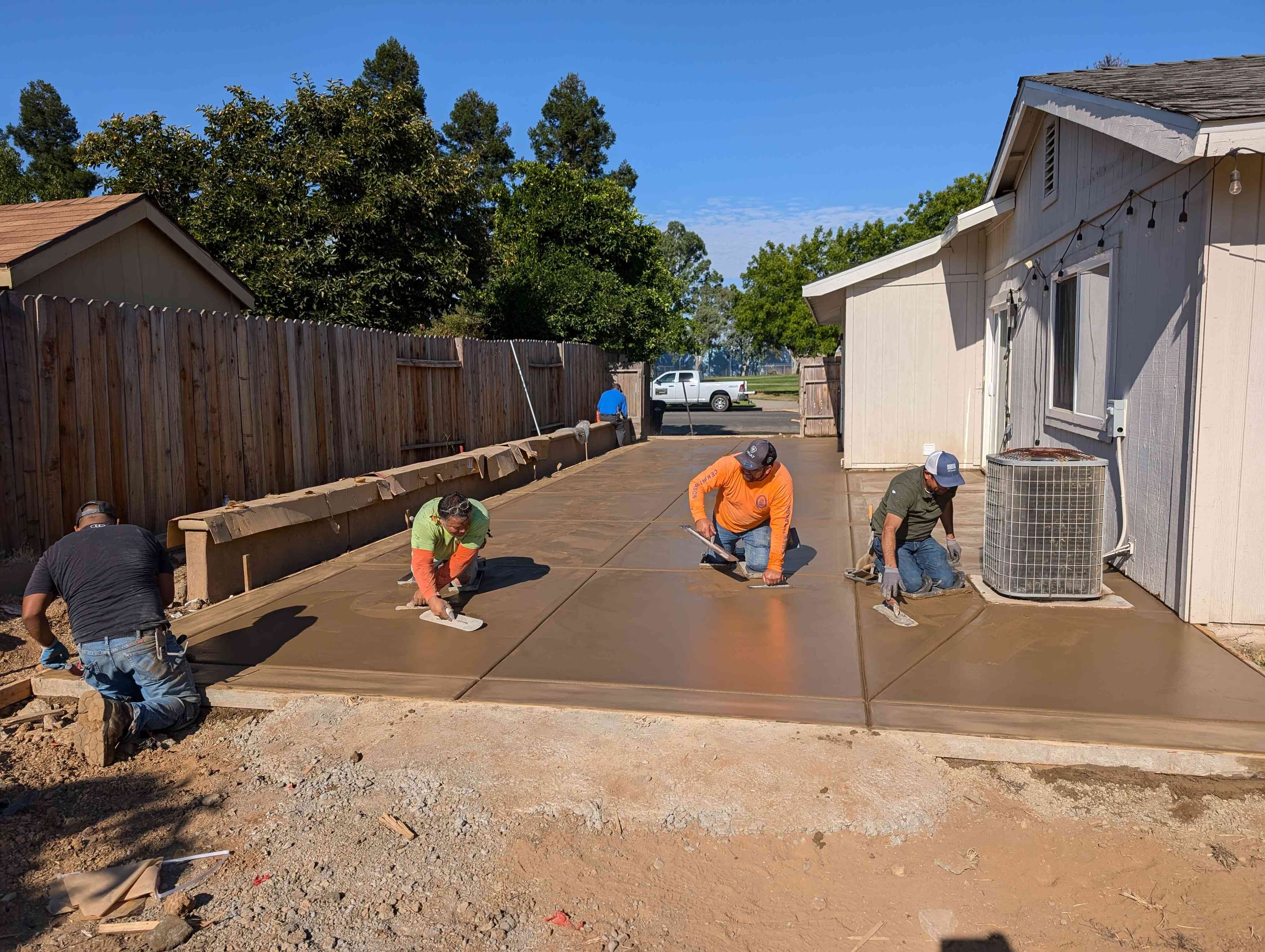 MG Concrete team proudly working on a concrete project in Sacramento